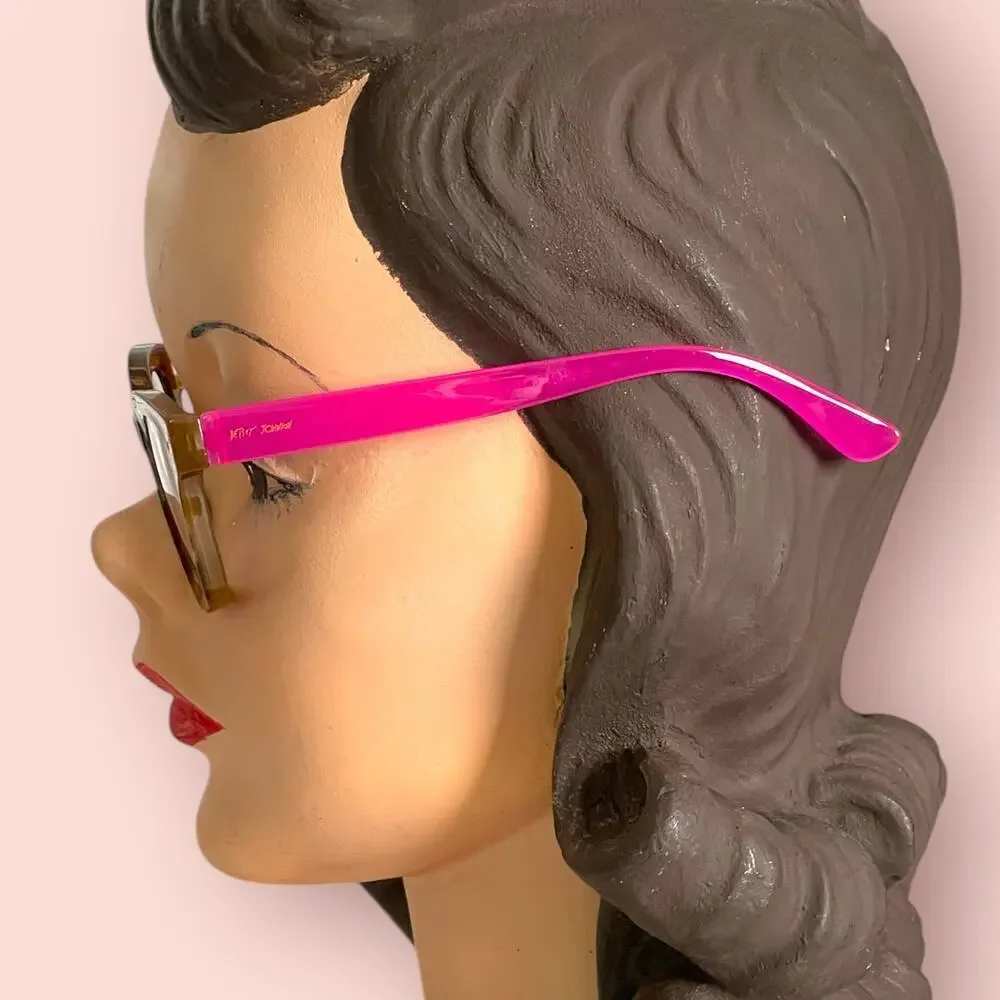 Betsey Johnson +2.00 Reading Glasses Readers Rounded Square Tortoise Pink